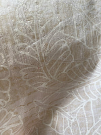 Barbara Beckmann Designs  Small Pearl Plantains on Dark Cream Marbleized Silk Dupioni