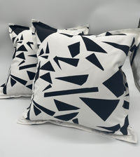 Marbleized Shatter Sunbrella Pillows B&W