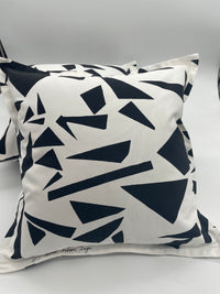 Marbleized Shatter Sunbrella Pillows B&W