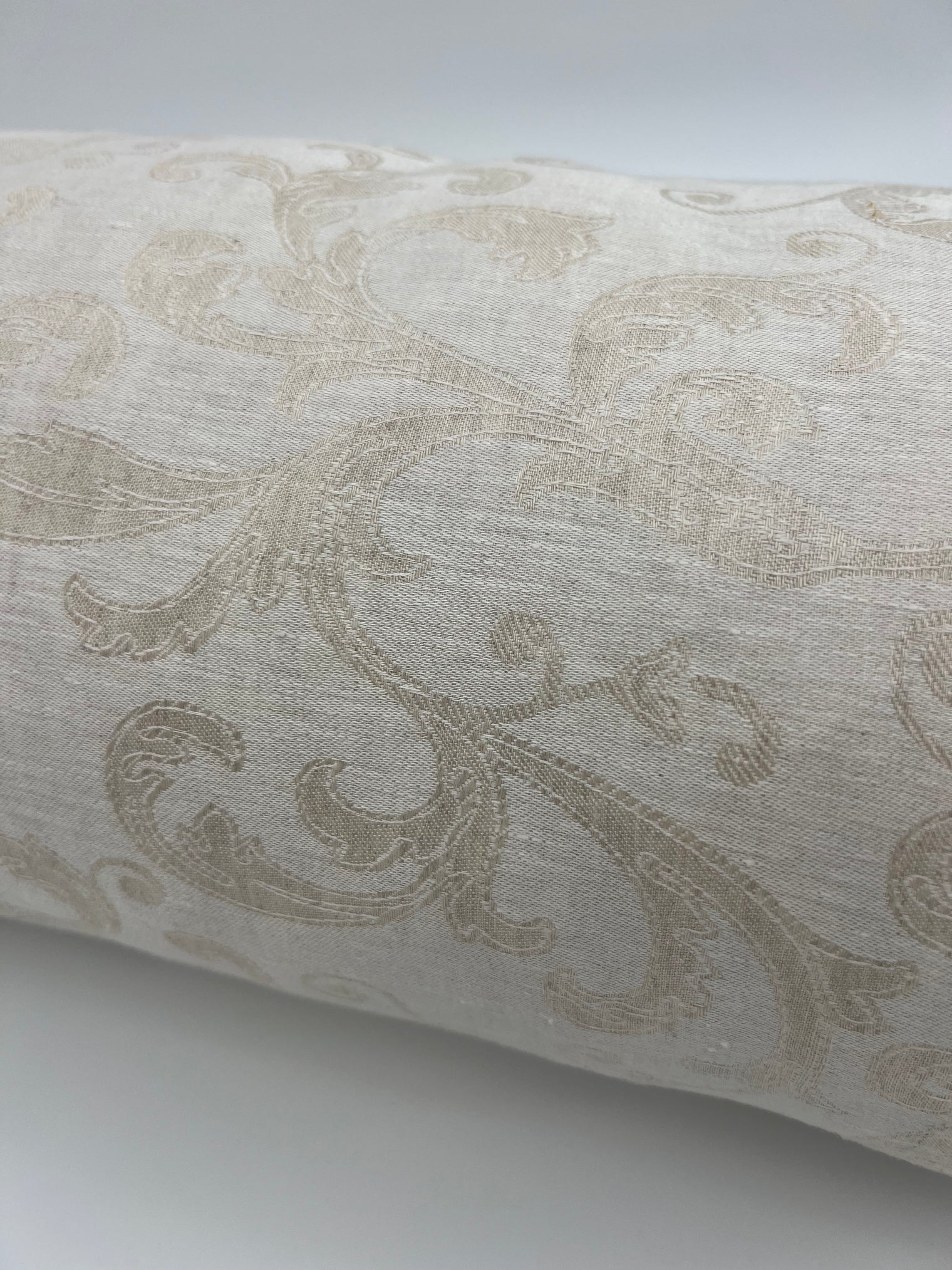 Cynthia Scroll Linen Bolster