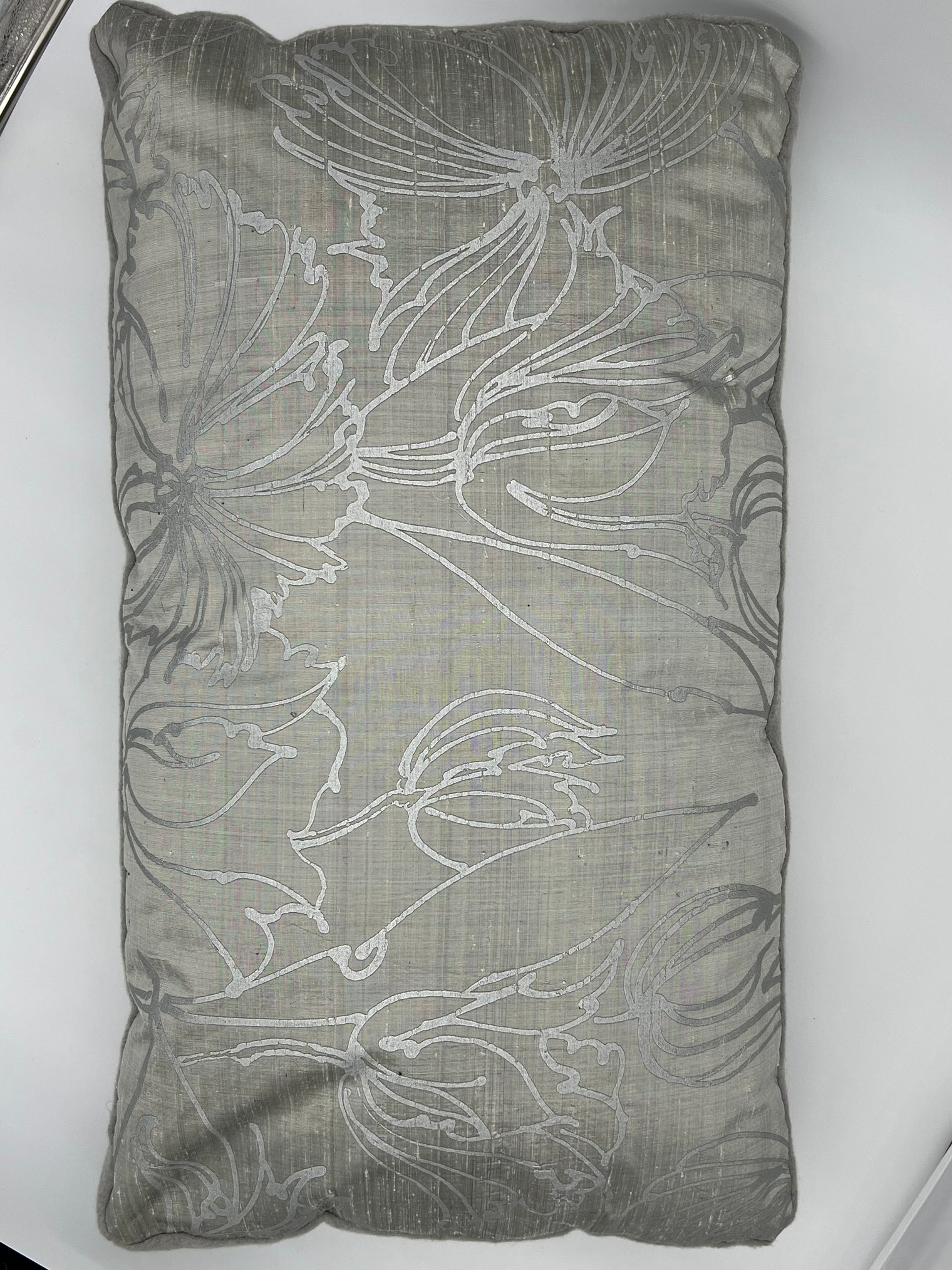 Boxed Pillow of Silver Tulips & St. Anton Cashmere