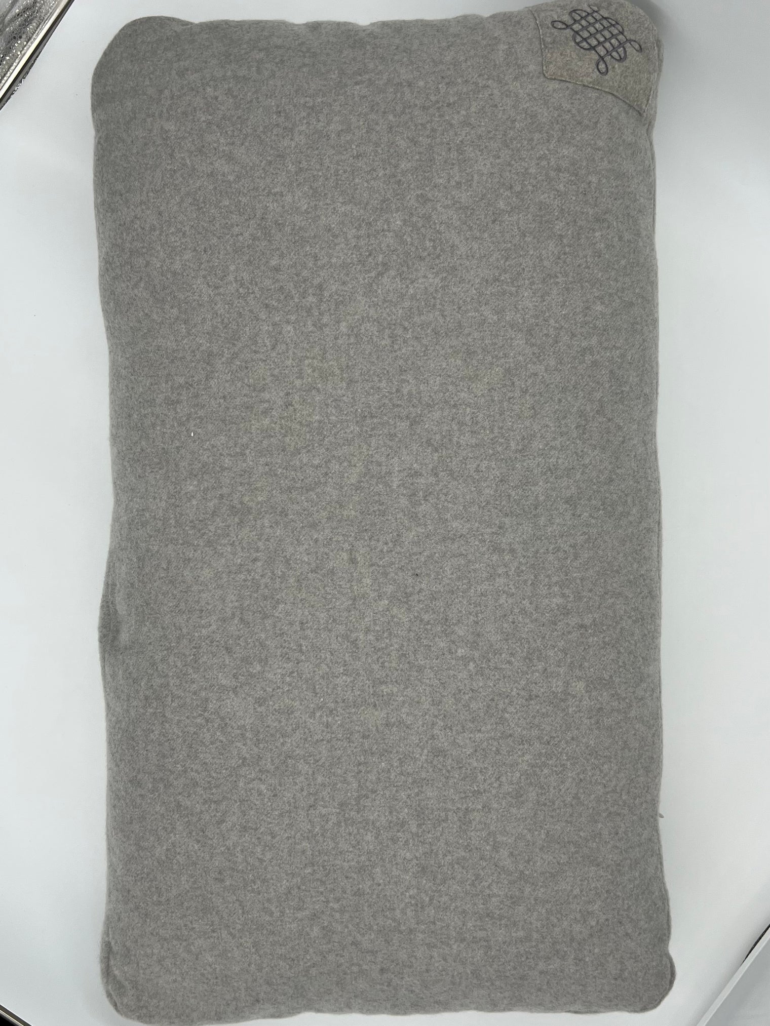 Boxed Pillow of Silver Tulips & St. Anton Cashmere