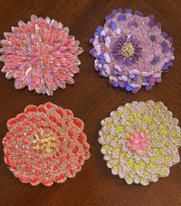 Kim Seybert Dahlia Drink Coasters, Set of 4 in a Gift Bag