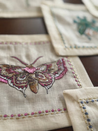 Kim Seybert Garden Party Cocktail Napkins in White & Multi, Set of 6 in a Gift Box