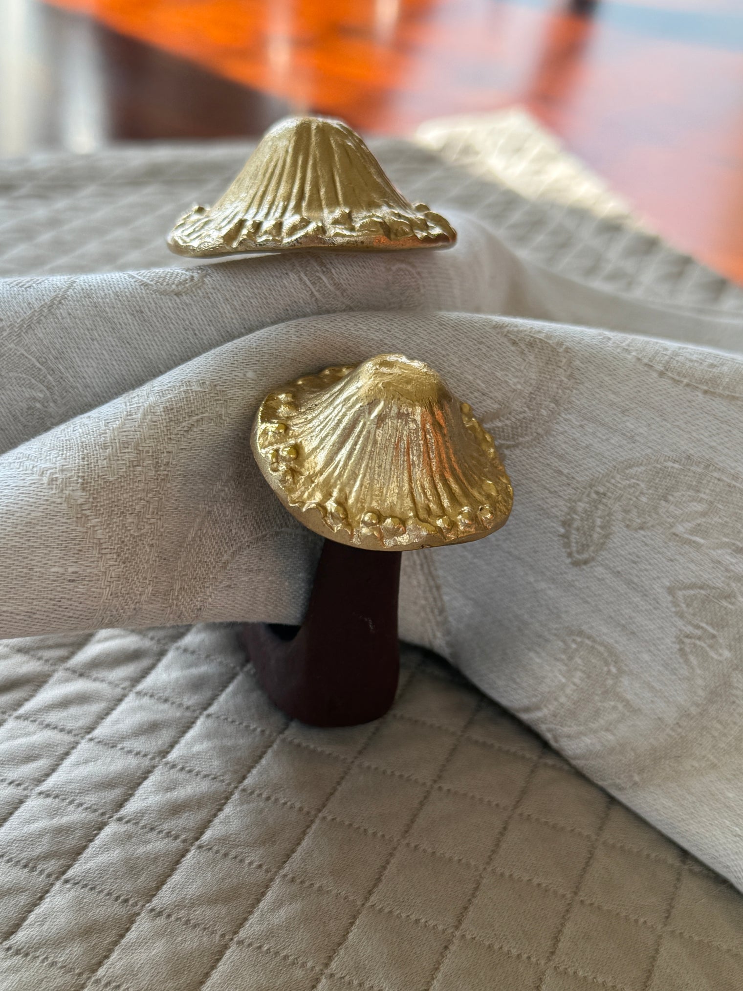 Sprout Napkin Ring in Brown & Gold