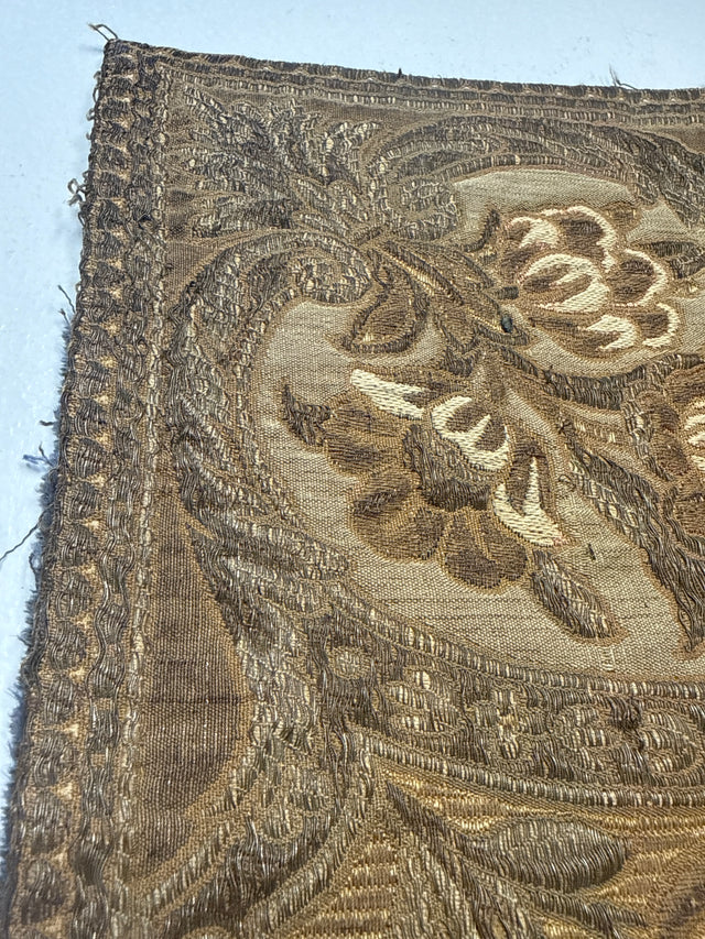 18th Century French Silk and Silver-Gilt Lampas Fire Screen Panel Lyon, Circa 1760 to 1780