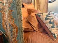 1880 Paris Silk & Velvet Facing Pair of Drapery Panels