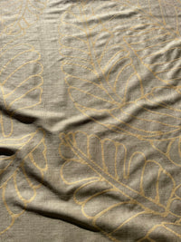 Large Gold Plantains on Bronze Silk Dupioni