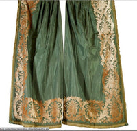 1880 Paris Silk & Velvet Facing Pair of Drapery Panels