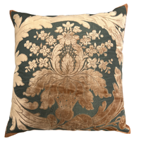 1880 Paris Silk & Velvet Panel Pillows | Olive, Cognac & Cream | 20 inch