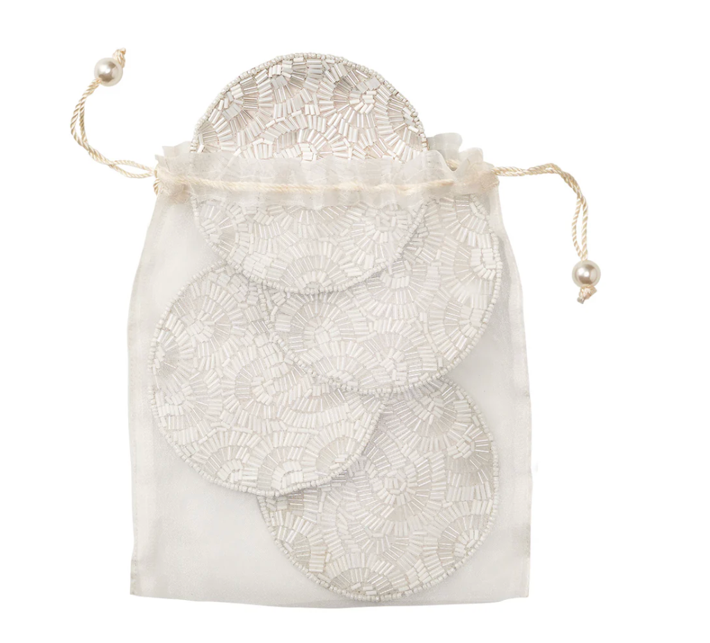 Kim Seybert Lune Coaster, Set of 4 in a Gift Bag