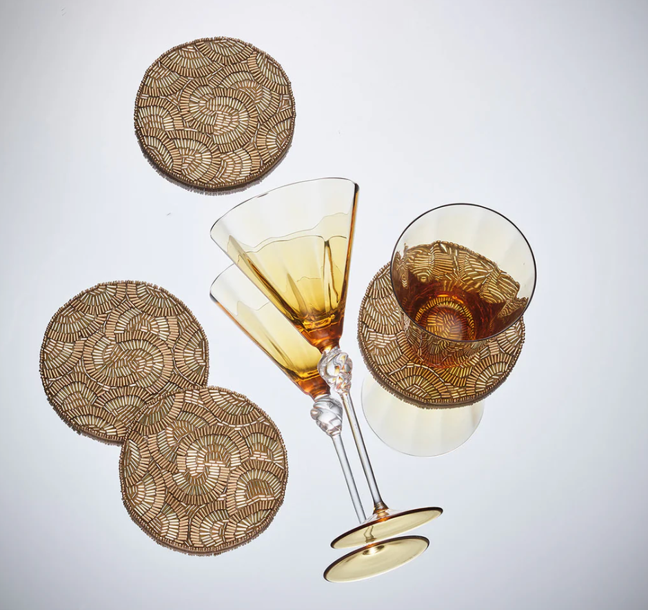 Kim Seybert Lune Coaster, Set of 4 in a Gift Bag