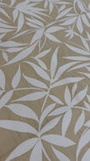 White Chia design on Sand Hand-Marbleized Cotton Sateen