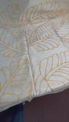 Large Gold Plantains on backed Ivory Silk Dupioni