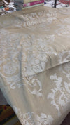 Pearl Baroque Floral on Sand Silk Dupioni