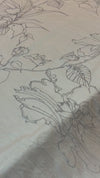 Silver Lotus Pods on Cream Silk Dupioni