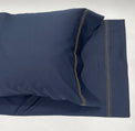 Narragansett Deep Sea Pillow Case with a triple contrasting stitch in Yellow, White and Yellow.